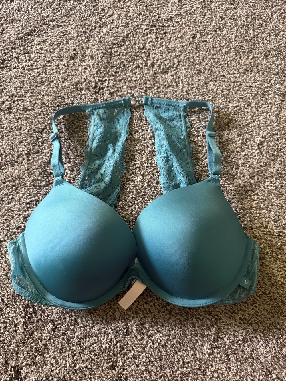 Victoria's Secret Teal Lace Racerback Push-Up Bra